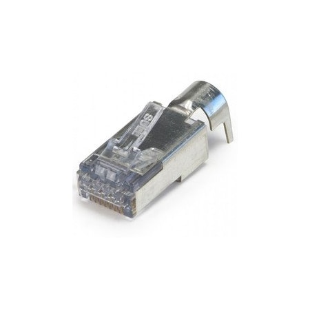 Cable Wholesale Platinum Tools ezEX-RJ45 Shielded Cat6/Cat5e Crimp Connectors, external ground, POE 202051J
